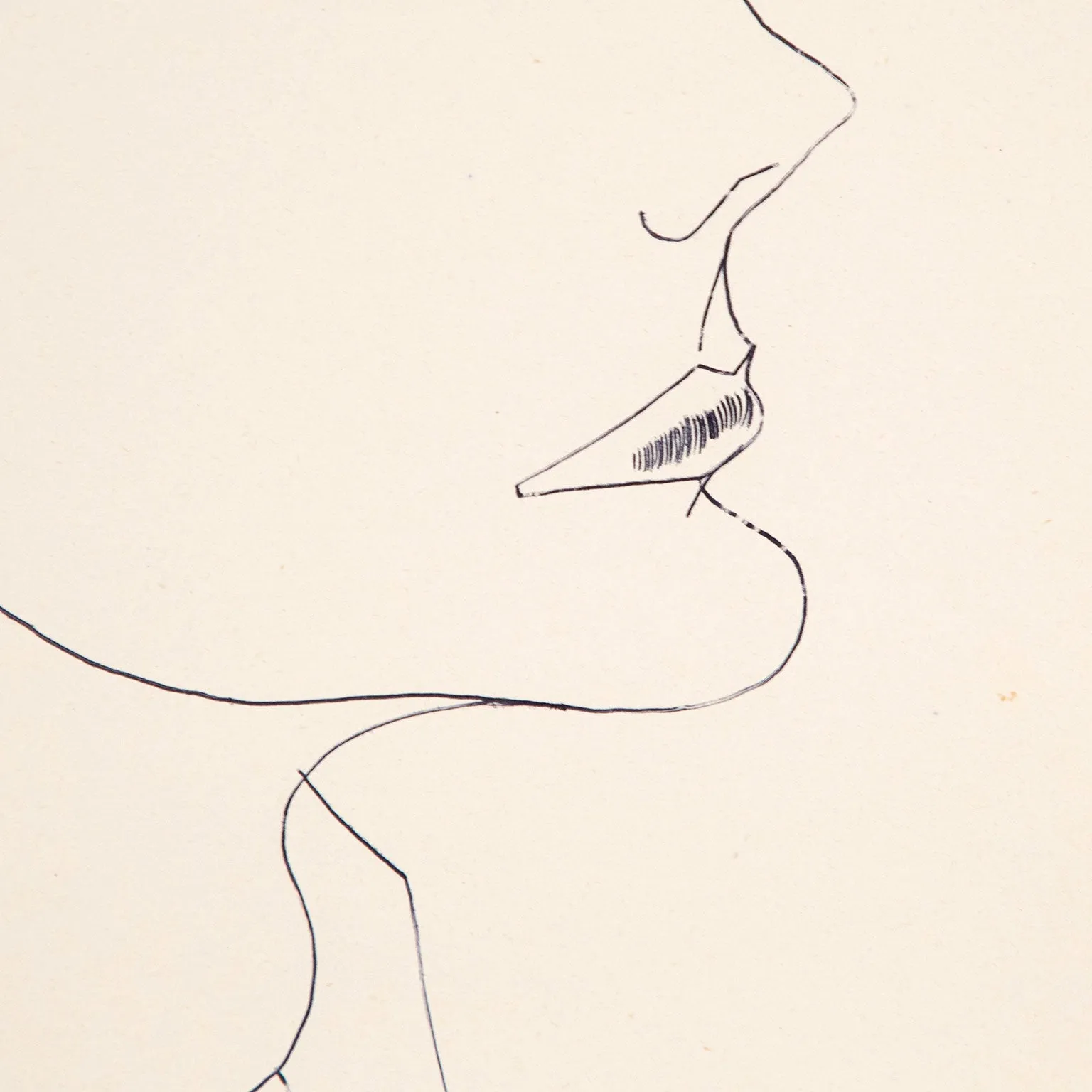 ANDY WARHOL "PROFILE OF A MAN (TONY)" DRAWING, 1950s