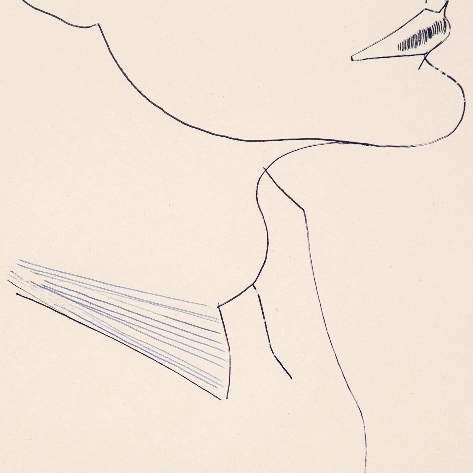 ANDY WARHOL "PROFILE OF A MAN (TONY)" DRAWING, 1950s