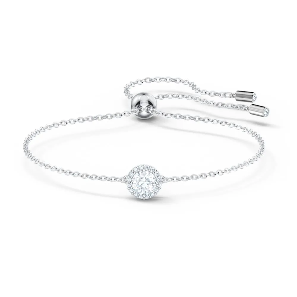 Angelic Bracelet, Round, White, Rhodium Plated