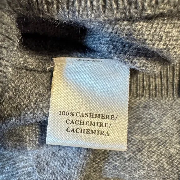 ANN TAYLOR Cashmere Gray Drape Neck Sweater