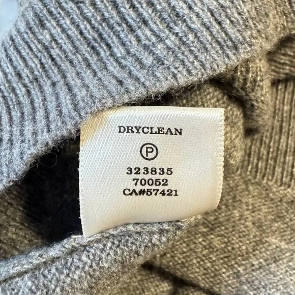 ANN TAYLOR Cashmere Gray Drape Neck Sweater