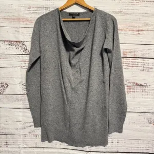 ANN TAYLOR Cashmere Gray Drape Neck Sweater