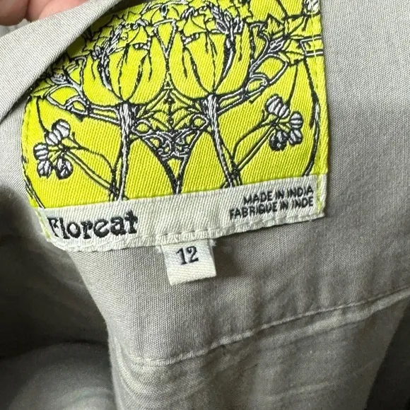 Anthropologie Floreat Longwood Embroidered  Oversized Floral A Line Skirt 12