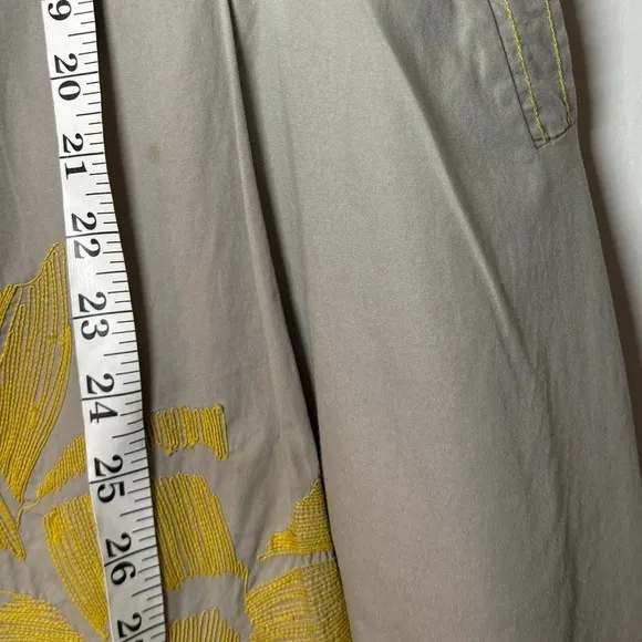 Anthropologie Floreat Longwood Embroidered  Oversized Floral A Line Skirt 12
