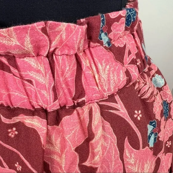 Anthropologie Othilia Thessaly Tiered Mini Skirt Red Motif