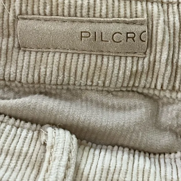 Anthropologie Pilcro Icon Flare Corduroy Pants Jeans Lowrise Cream Size 24T New