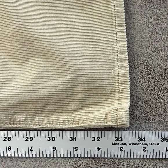 Anthropologie Pilcro Icon Flare Corduroy Pants Jeans Lowrise Cream Size 24T New