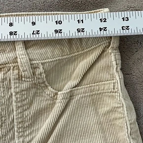 Anthropologie Pilcro Icon Flare Corduroy Pants Jeans Lowrise Cream Size 24T New