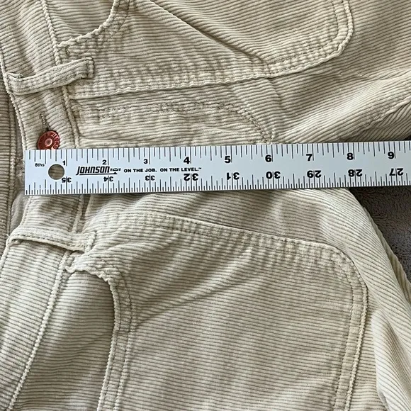 Anthropologie Pilcro Icon Flare Corduroy Pants Jeans Lowrise Cream Size 24T New