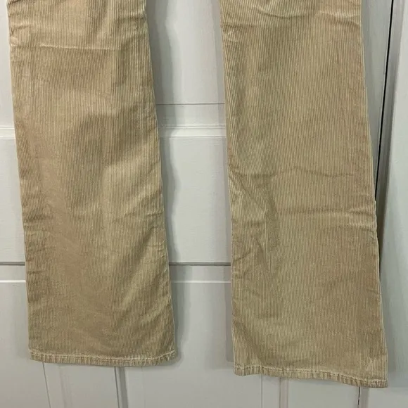 Anthropologie Pilcro Icon Flare Corduroy Pants Jeans Lowrise Cream Size 24T New