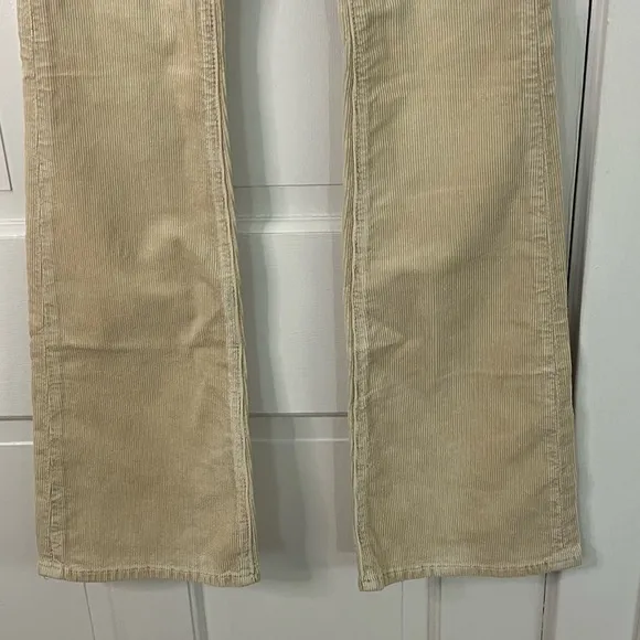 Anthropologie Pilcro Icon Flare Corduroy Pants Jeans Lowrise Cream Size 24T New