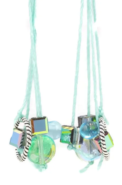 Aqua Silk Dangles Earrings