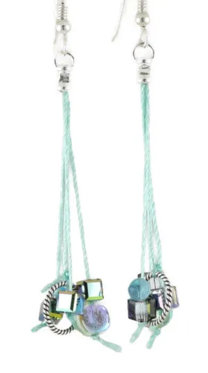 Aqua Silk Dangles Earrings