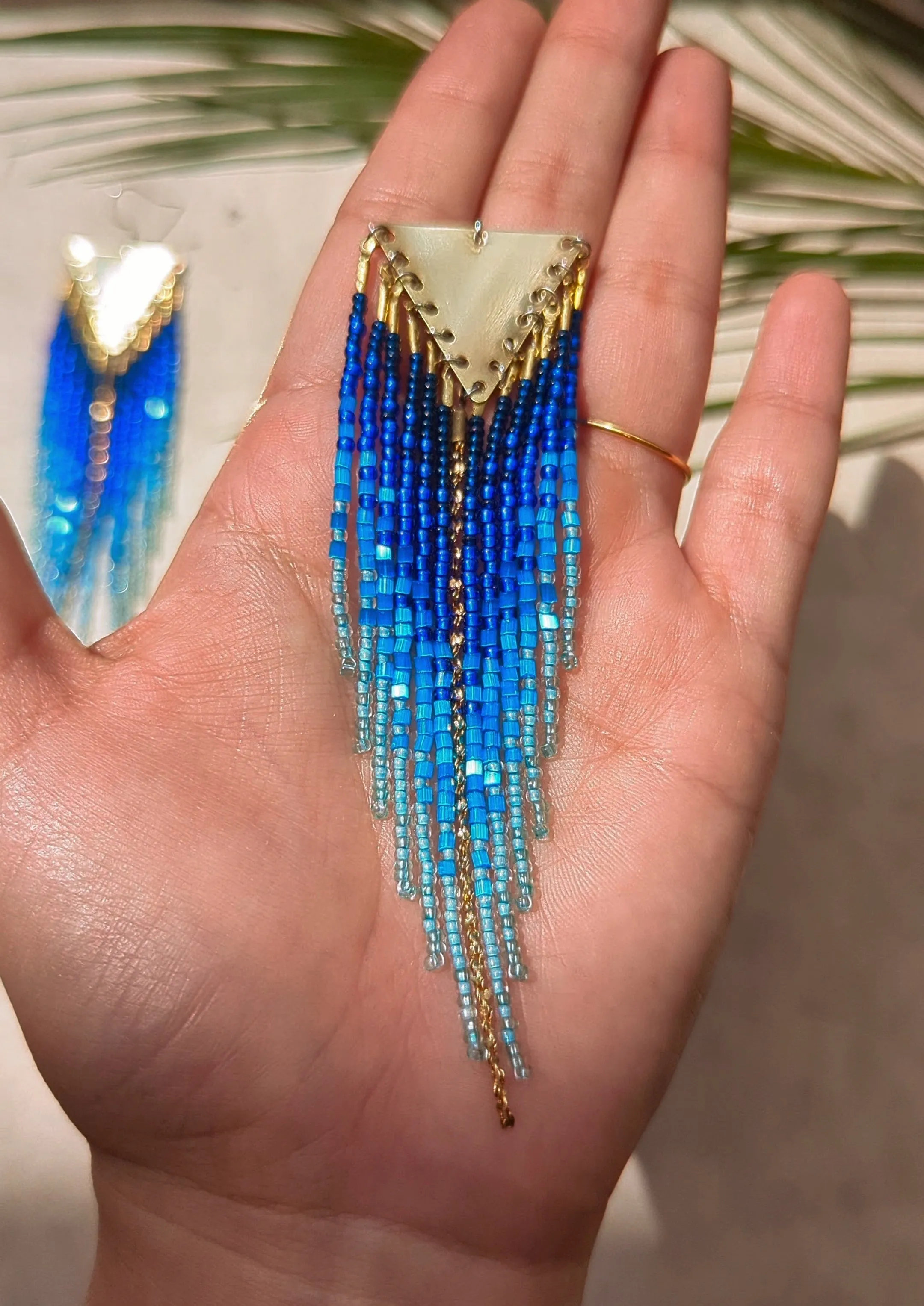 Asha Blue Ombre Seed Bead Earrings