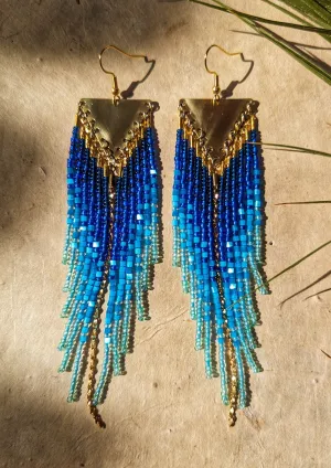 Asha Blue Ombre Seed Bead Earrings