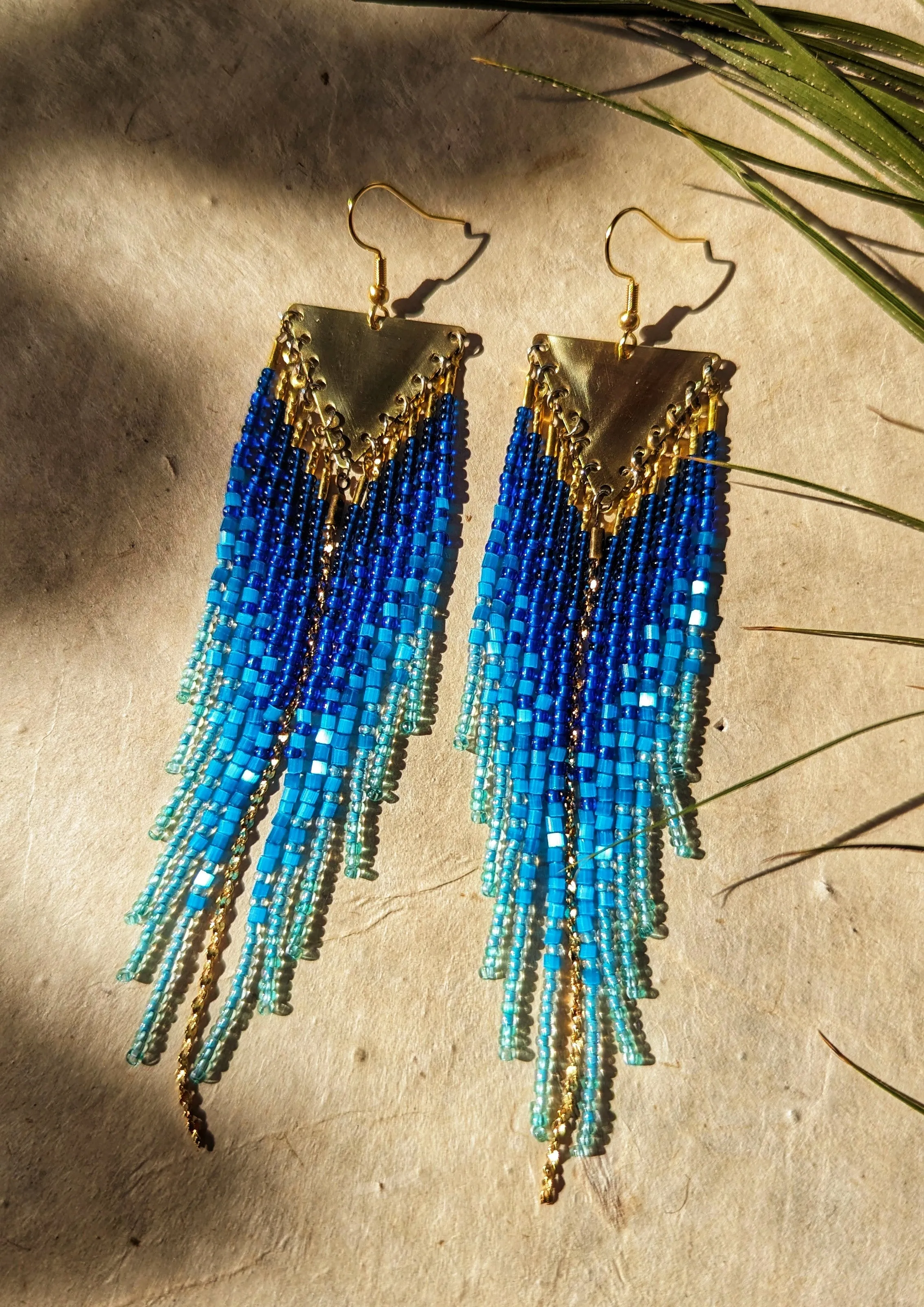 Asha Blue Ombre Seed Bead Earrings