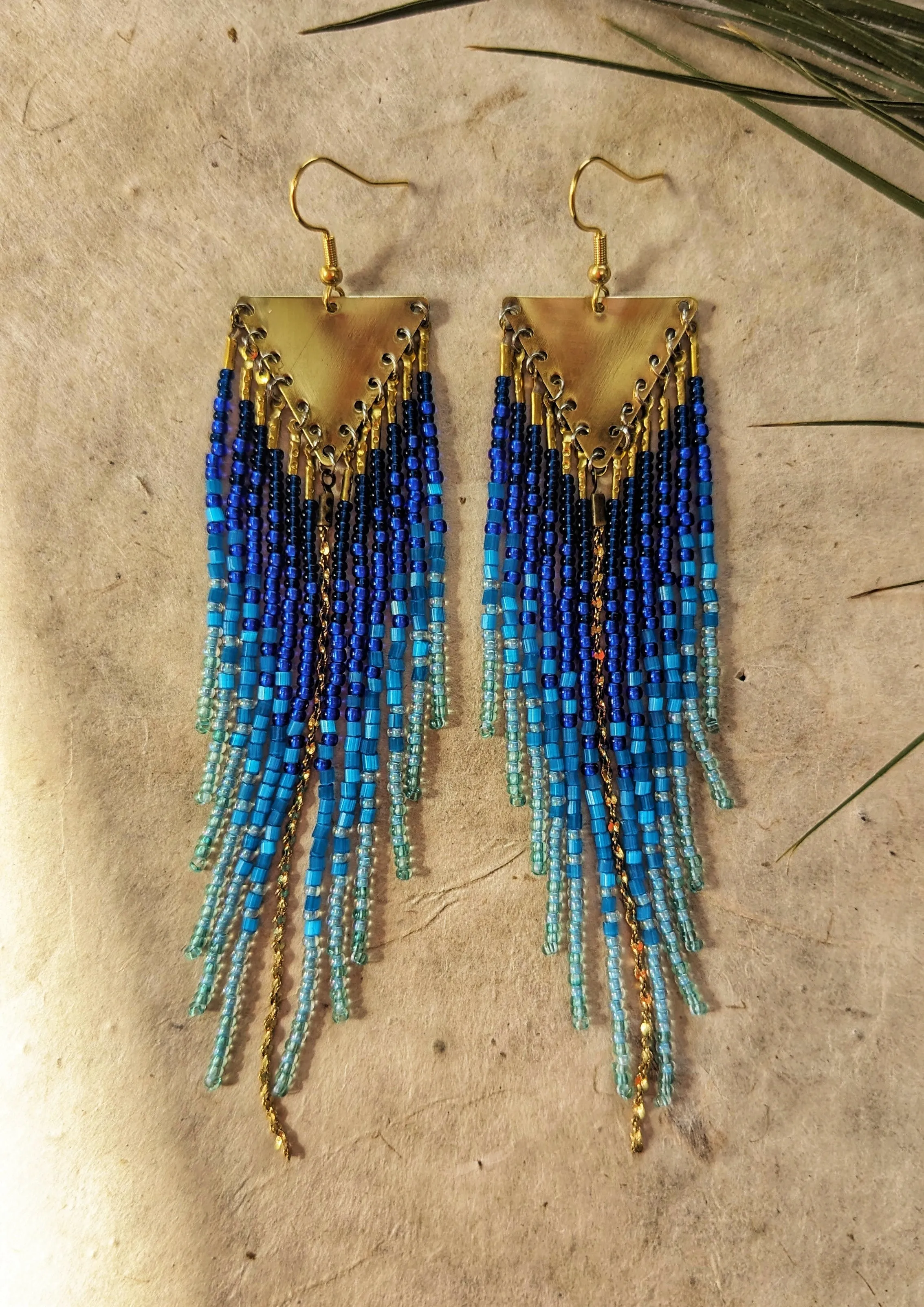 Asha Blue Ombre Seed Bead Earrings