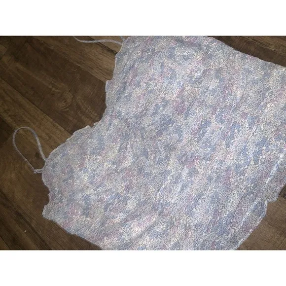 Astr The Label Blue Multi Ditzy Daisy Ruched Cami XL spring floral revolve boho