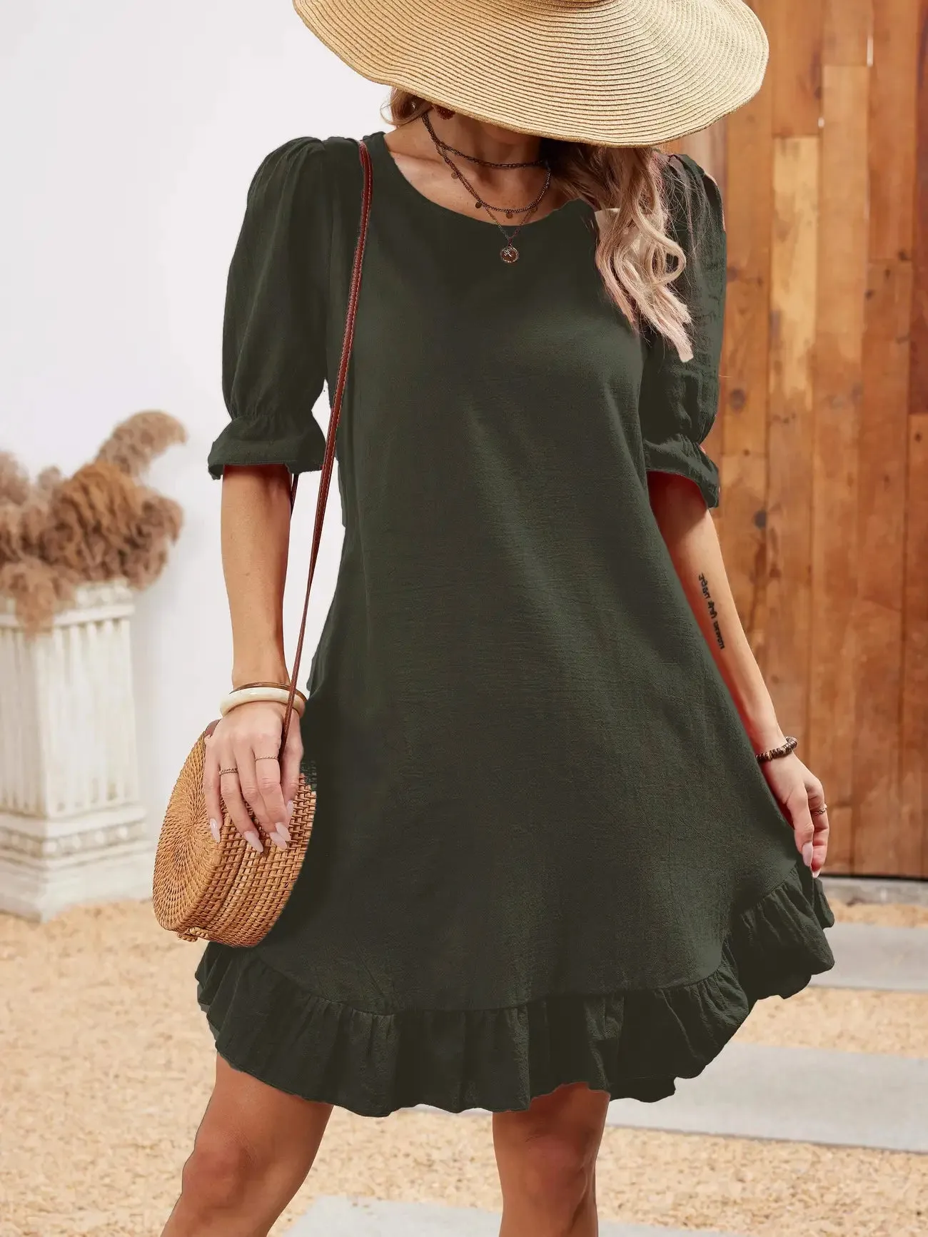 Ava - Half-Sleeve Casual Dress