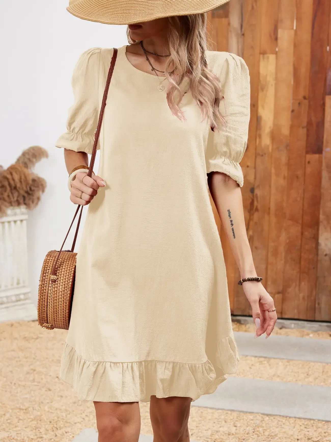 Ava - Half-Sleeve Casual Dress