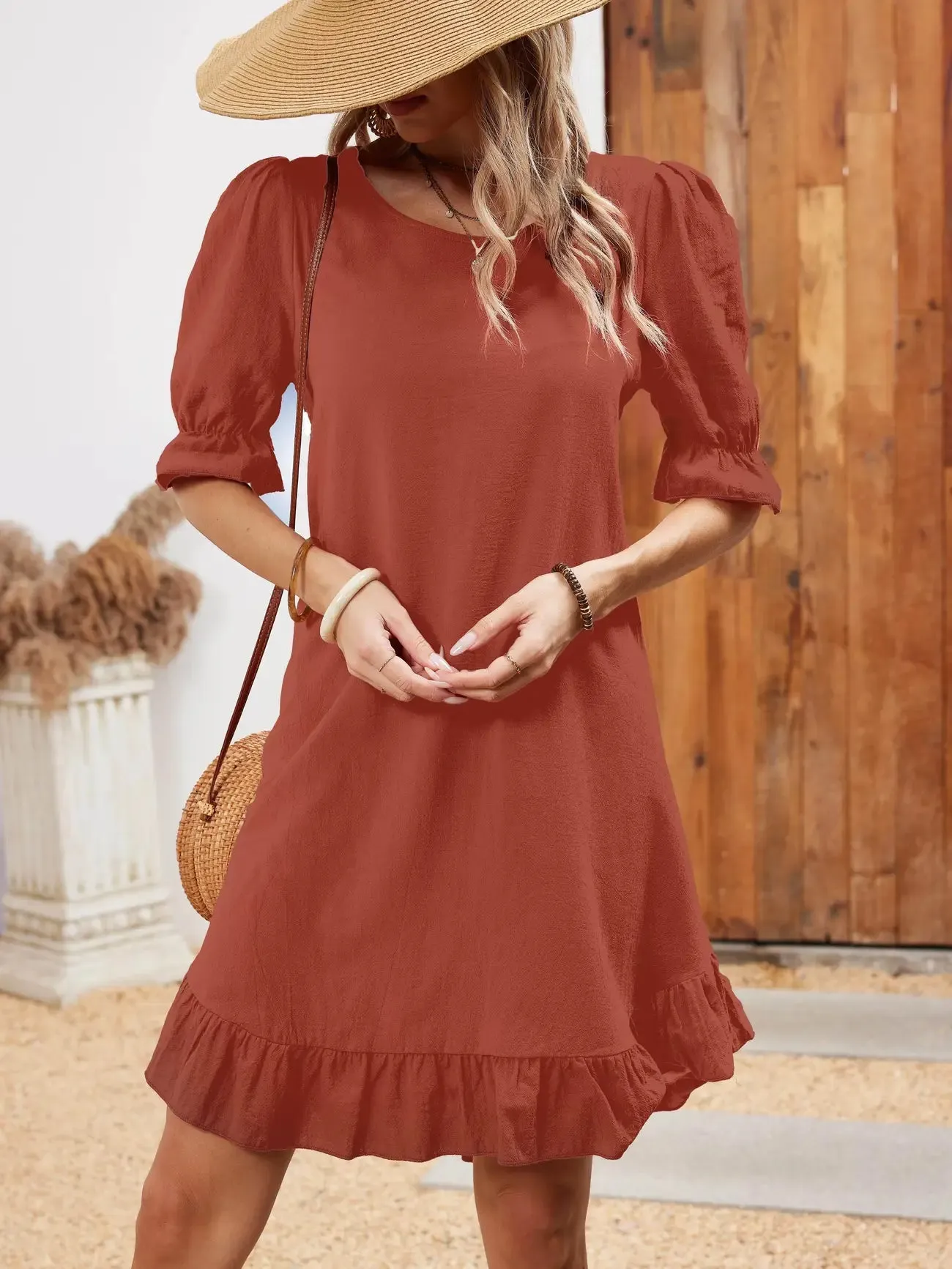 Ava - Half-Sleeve Casual Dress