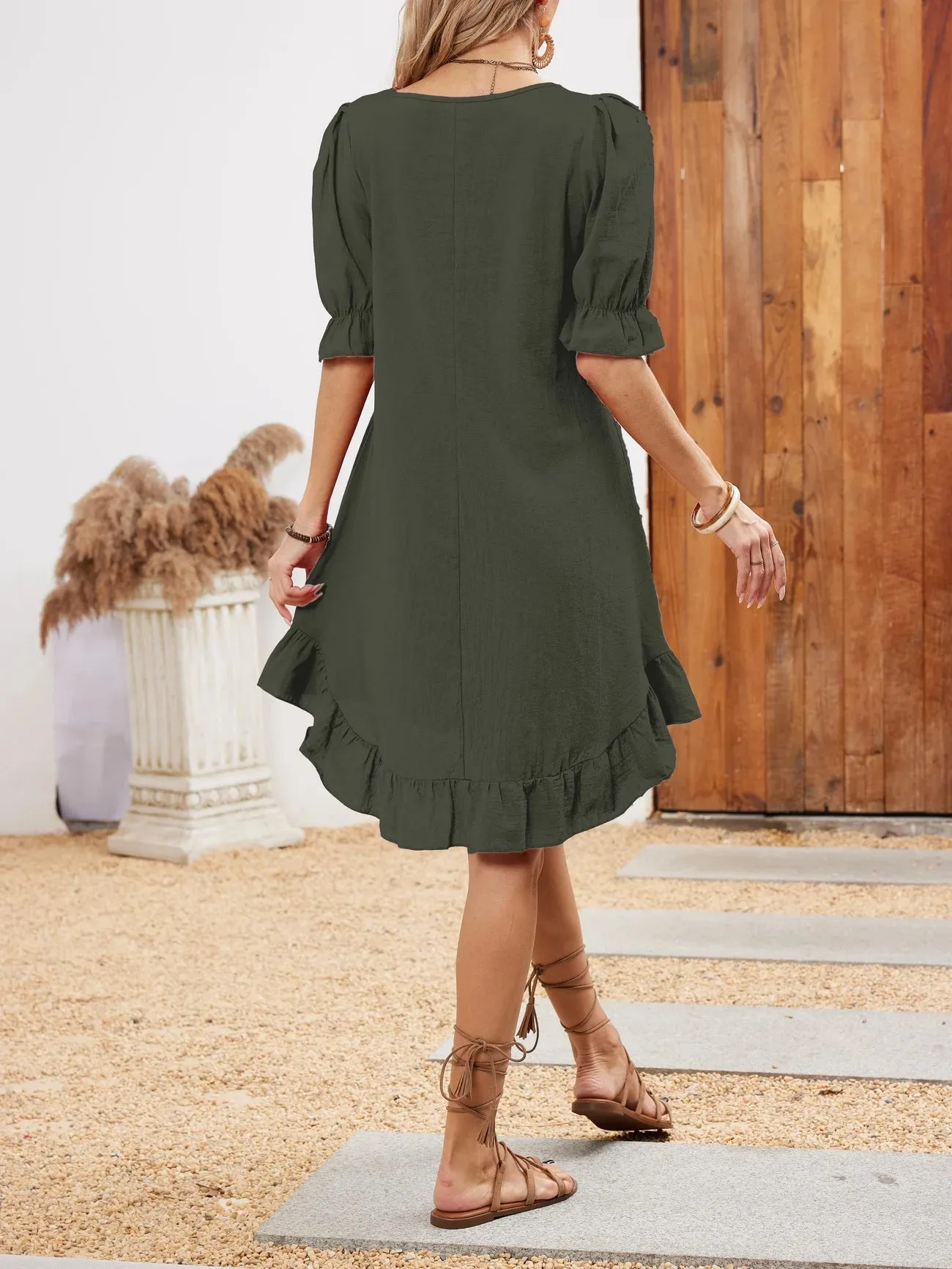 Ava - Half-Sleeve Casual Dress