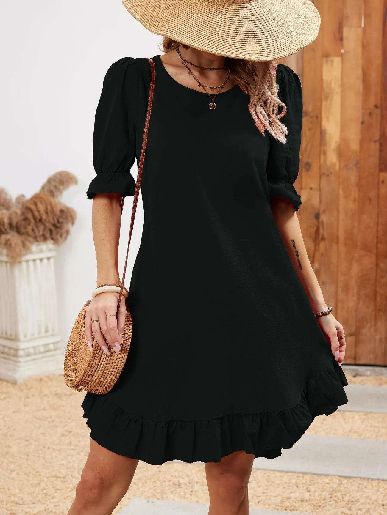 Ava - Half-Sleeve Casual Dress