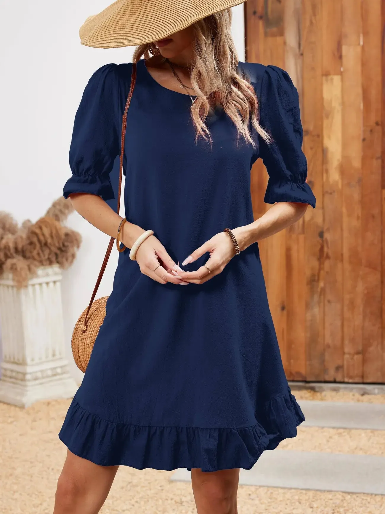 Ava - Half-Sleeve Casual Dress