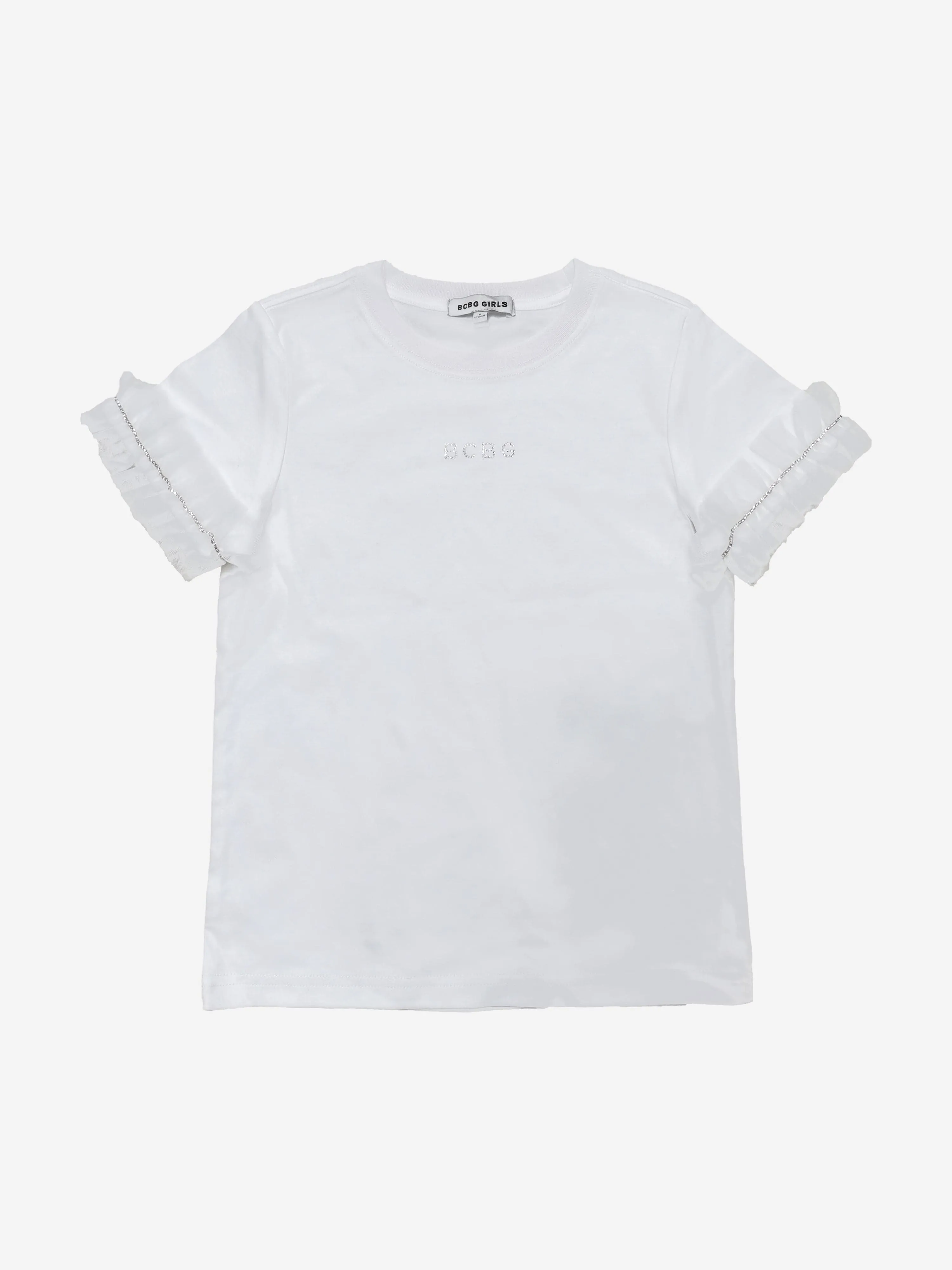 BCBG Girls Ruffle Sleeve T-Shirt in White