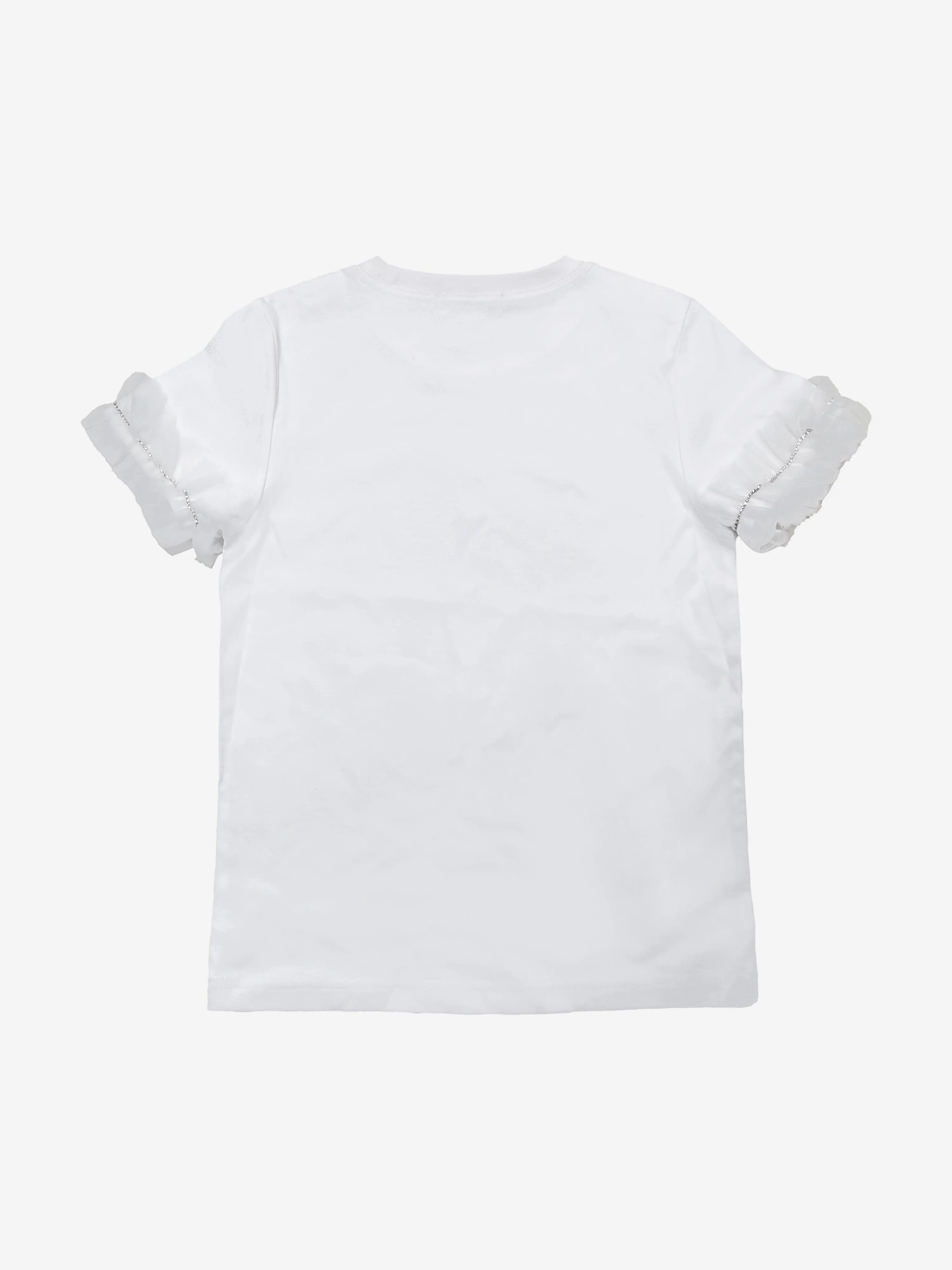 BCBG Girls Ruffle Sleeve T-Shirt in White