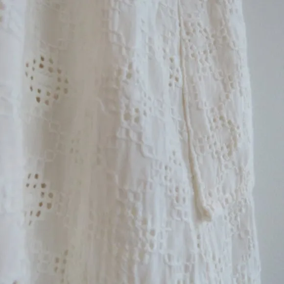 BEC   BRIDGE White Eyelet Lace Midi Skirt Coastal Neutral Boho - Size US 4