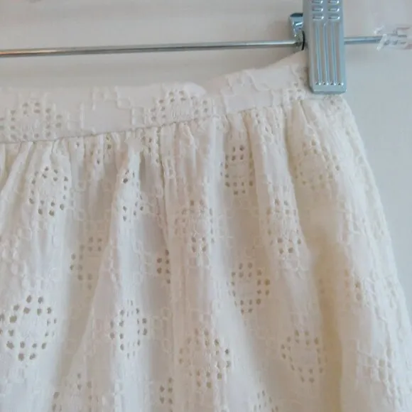 BEC   BRIDGE White Eyelet Lace Midi Skirt Coastal Neutral Boho - Size US 4