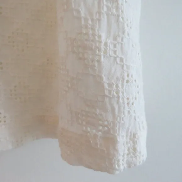 BEC   BRIDGE White Eyelet Lace Midi Skirt Coastal Neutral Boho - Size US 4