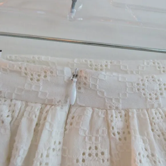 BEC   BRIDGE White Eyelet Lace Midi Skirt Coastal Neutral Boho - Size US 4