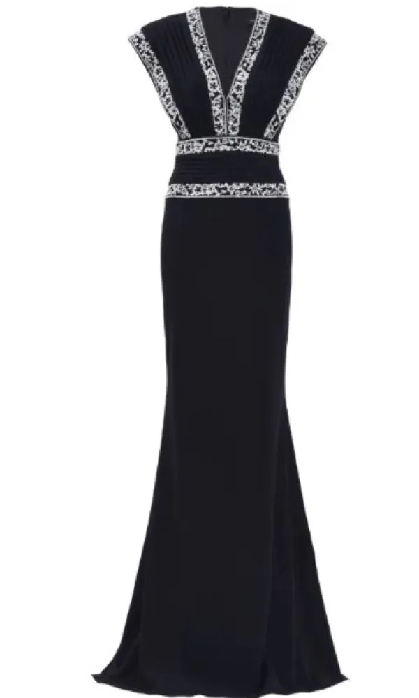 Bedi Embroidered Trim Gown