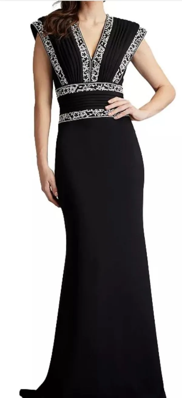 Bedi Embroidered Trim Gown