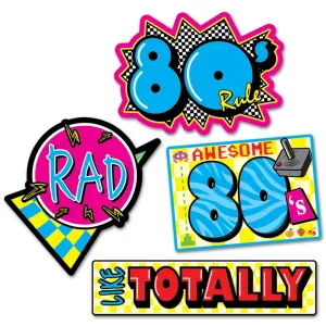 Beistle Awesome 80's Cutouts (4/pkg)  (4/Pkg) Party Supply Decoration : 80's