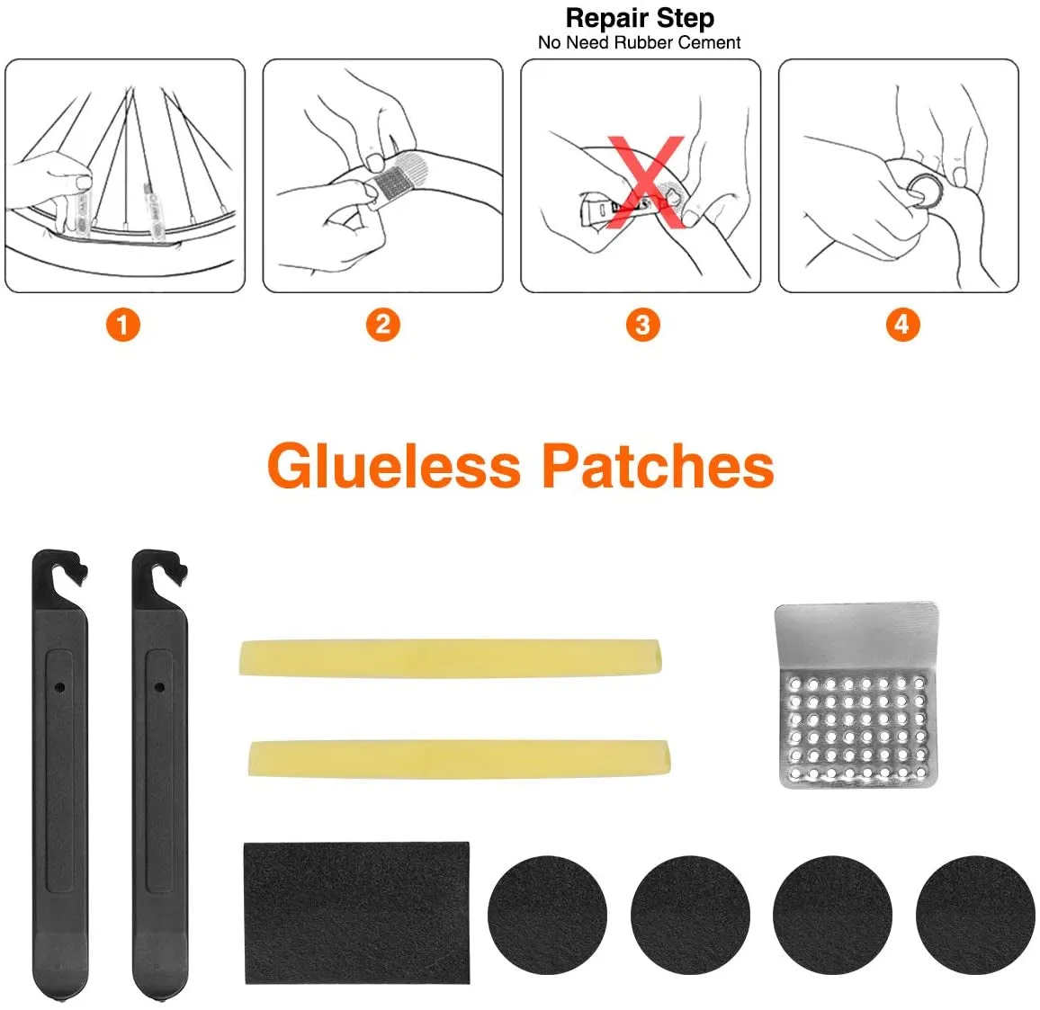 Bicycle Repair Kit: Portable bag with tire pump, patches, inflator & essentials ideal for bike maintenance, travel, and camping adventures