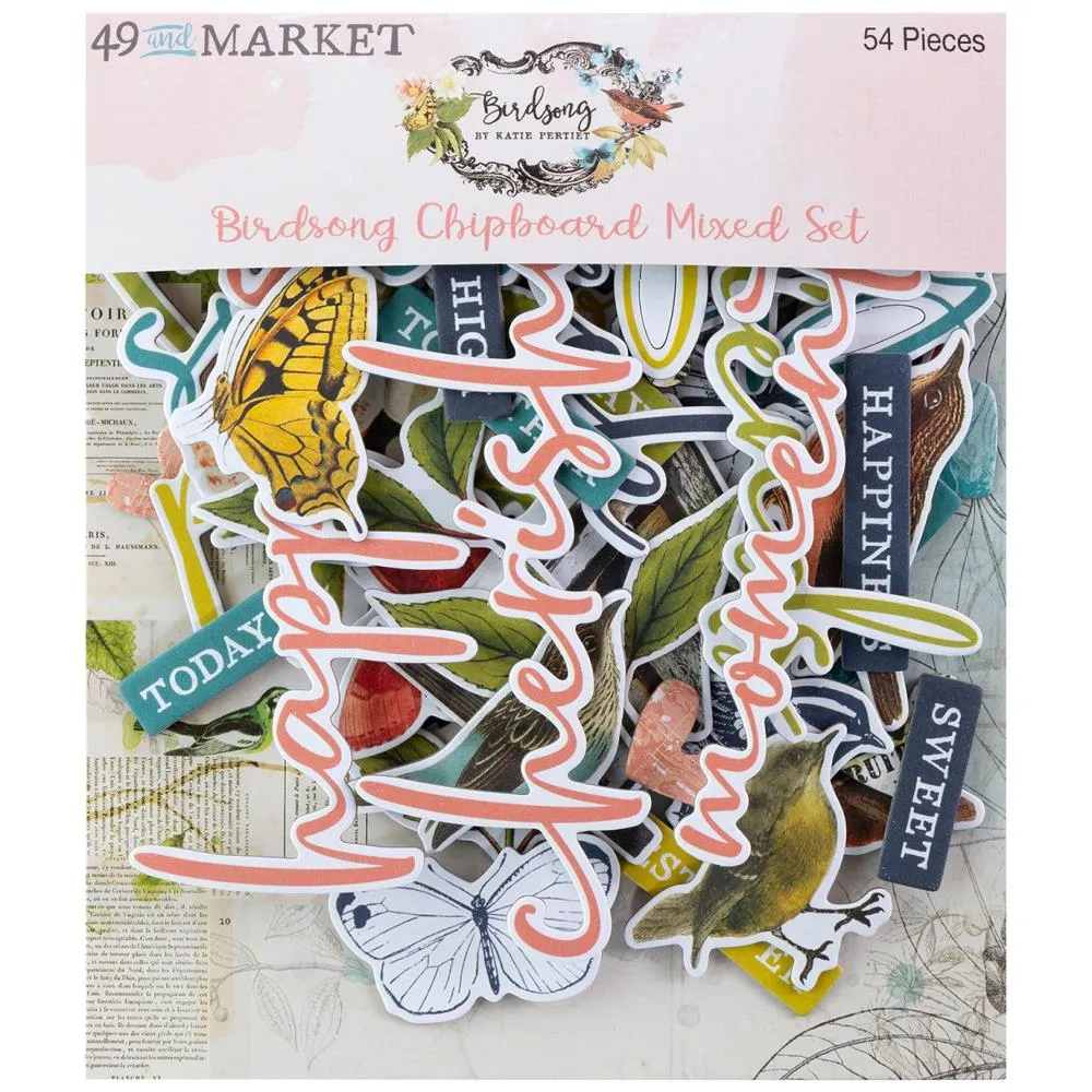 Birdsong - Chipboard Mixed Set 49 & Market BSK-29536