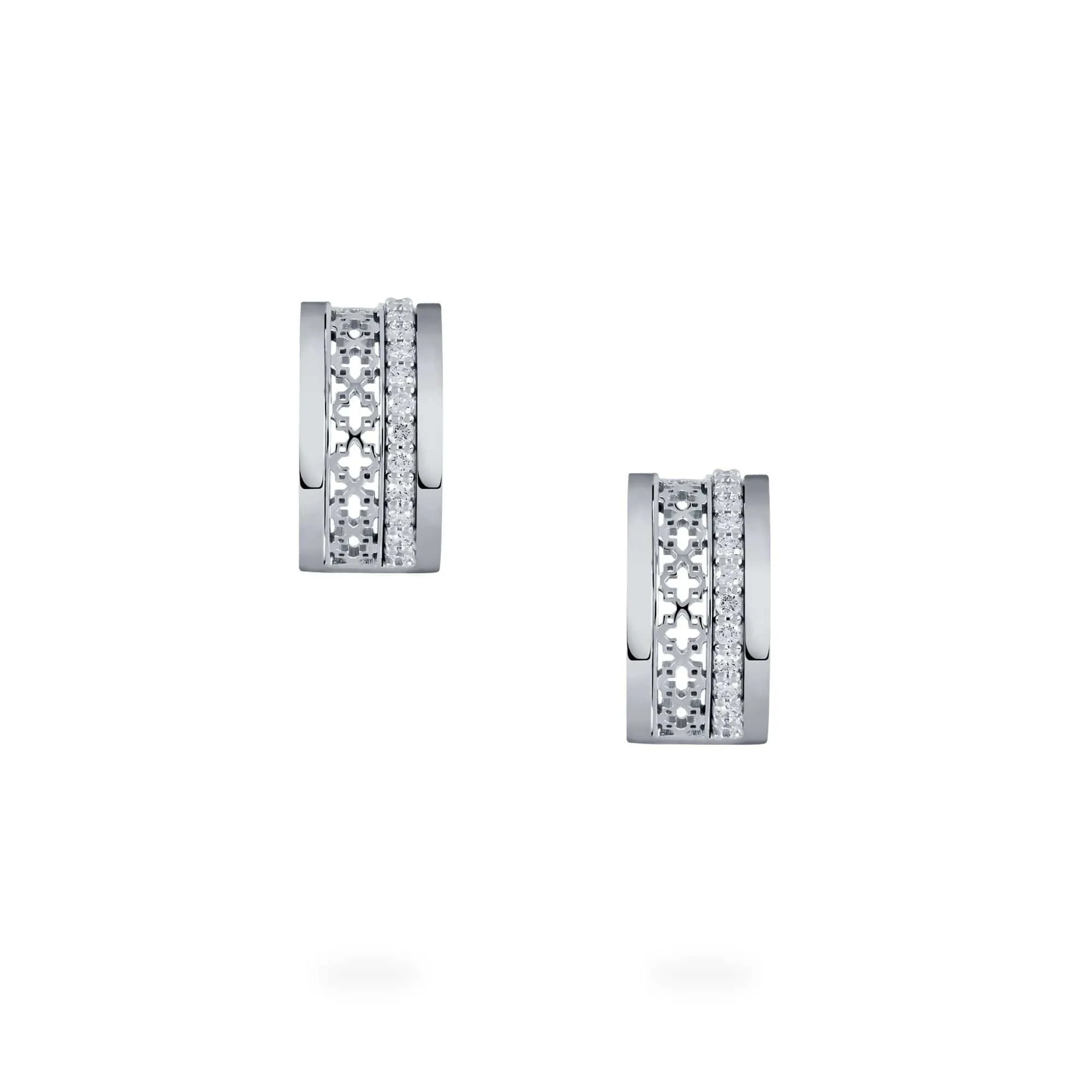 Birks Dare to Dream White Gold and Diamond Stacked Earrings