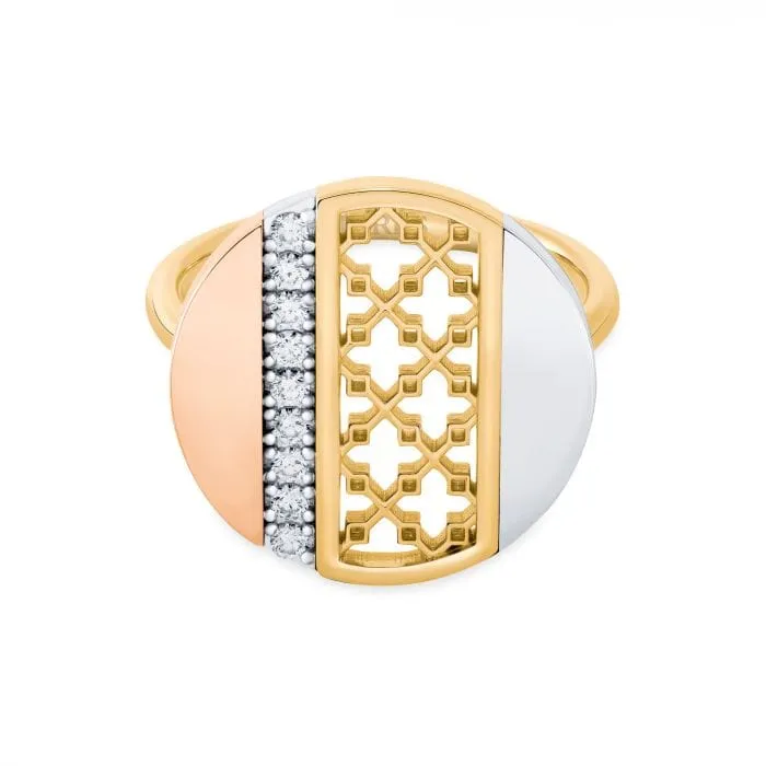 Birks Tri Gold Dare to Dream Circle Ring Size 7