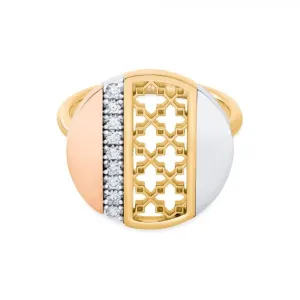 Birks Tri Gold Dare to Dream Circle Ring Size 7