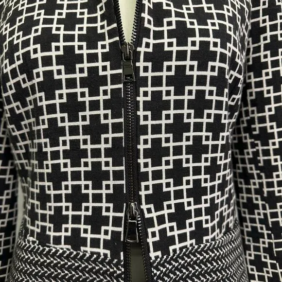 BLACK Saks Fifth Avenue Geometric Print Jacket - Size 4