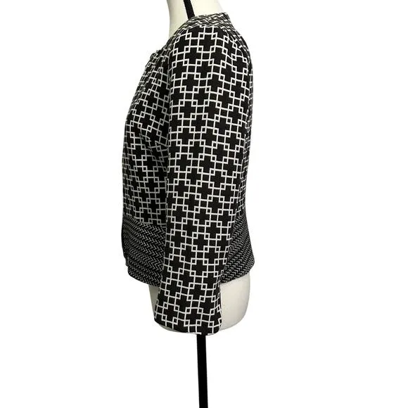 BLACK Saks Fifth Avenue Geometric Print Jacket - Size 4