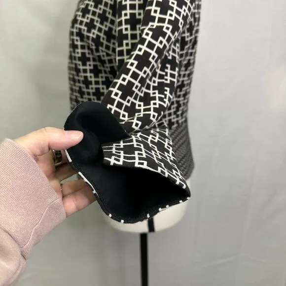 BLACK Saks Fifth Avenue Geometric Print Jacket - Size 4