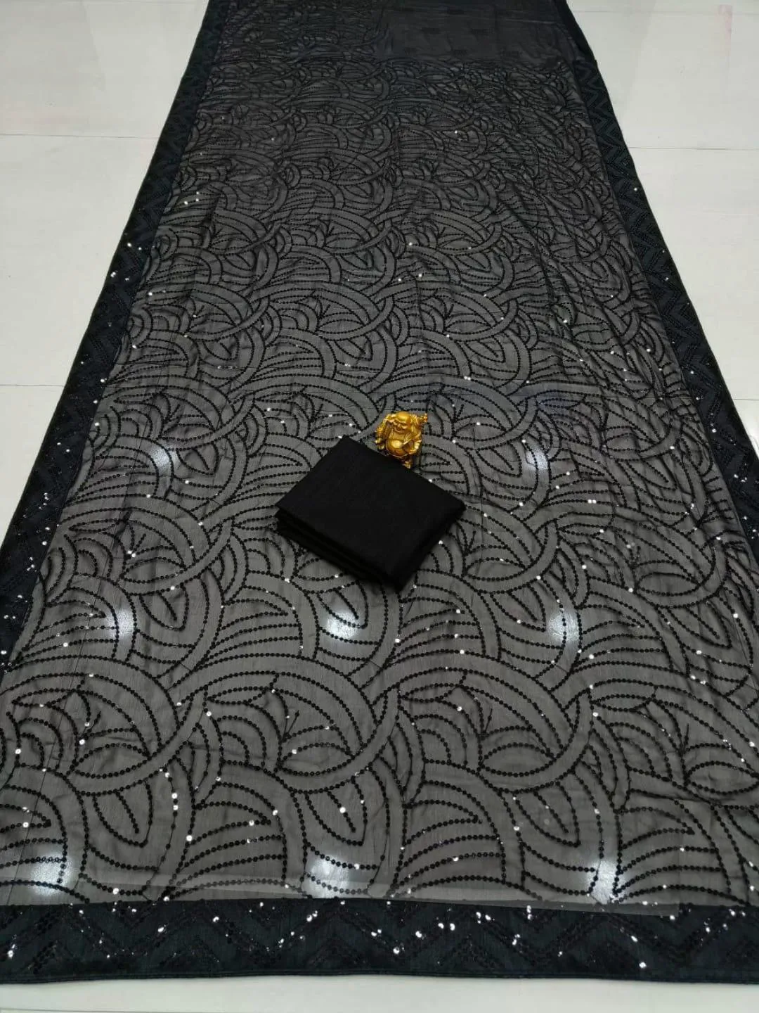 Black Sequins Party Wear Saree