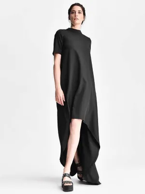 Black Short Sleeves Long Dress