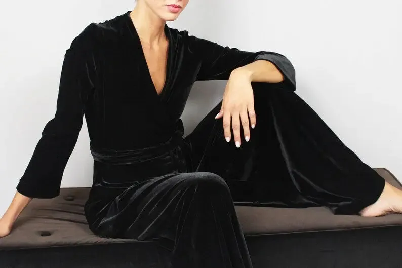 Black Velvet Jumpsuit