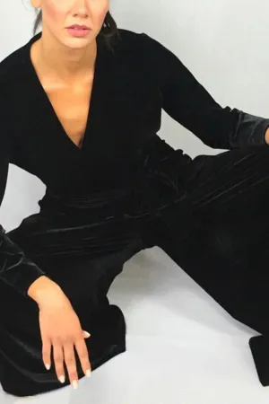 Black Velvet Jumpsuit