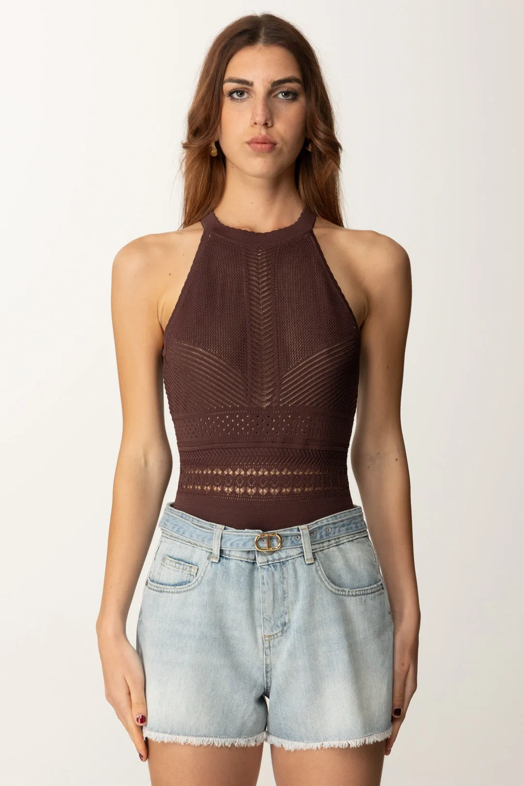 Body In Maglia con Mix Di Punti